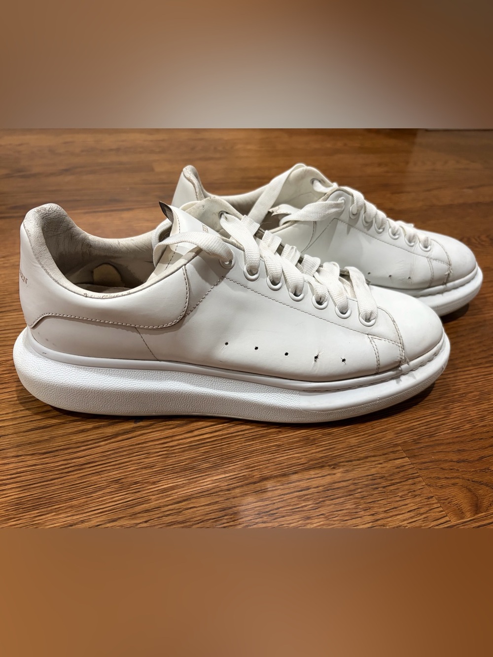 Alexander McQueen Oversized Leather Platform Sneakers, size 45 (12)
